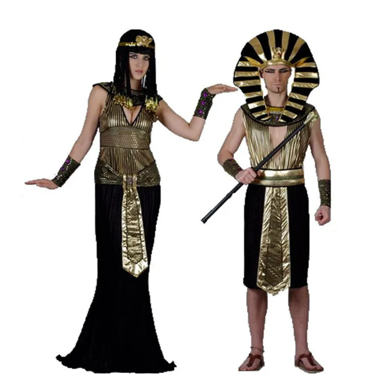 Carnival Party Exotic Cleopatra Cosplay Egyptian Pharaoh Costumes For Men Women Princess Halloween Party Dress