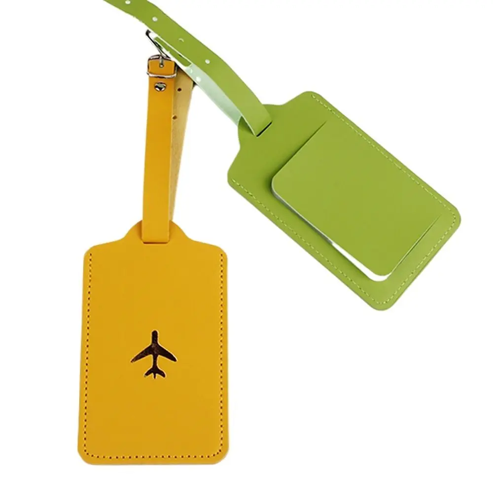 Colorful PU Luggage Tag Airplane Suitcase Tag Boarding Pass Baggage Name Tags Aircraft Consignment Card Tag Address Label