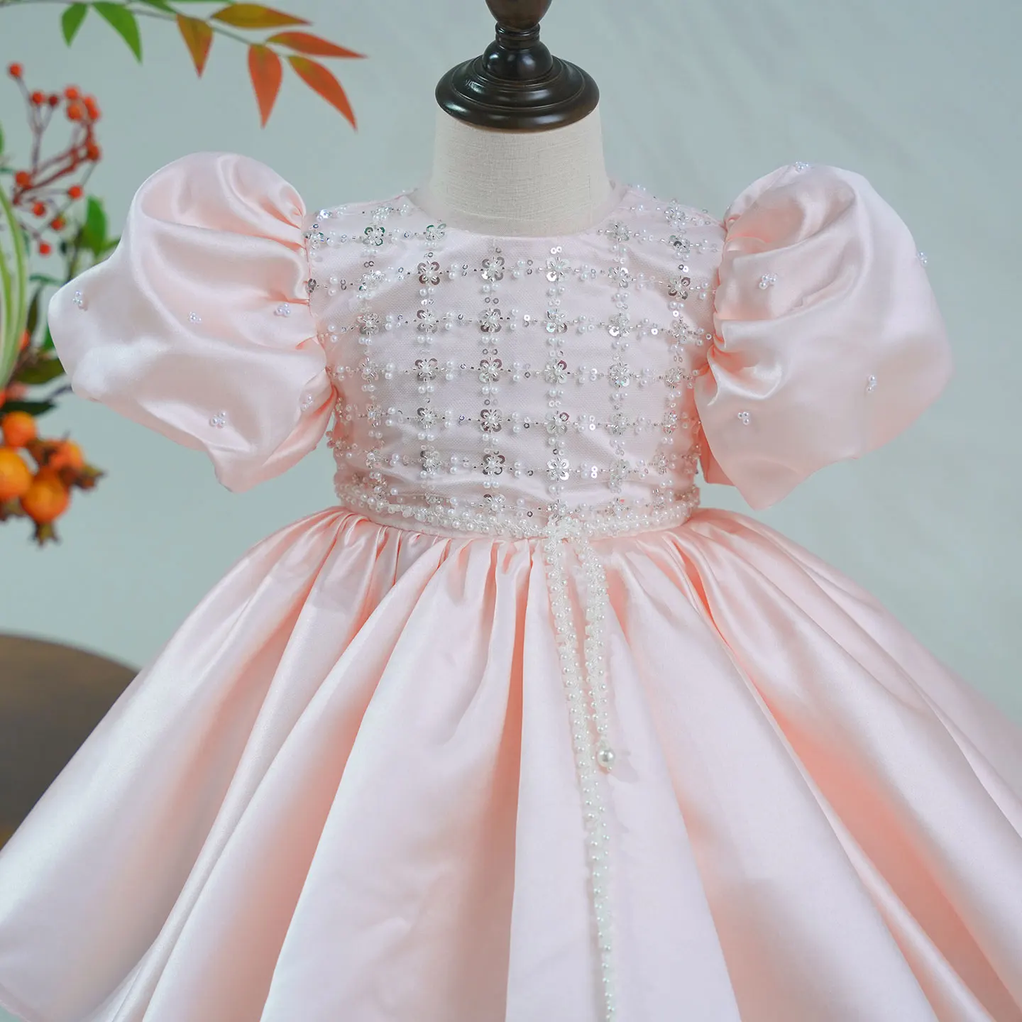 Dreamy Vow J754 Lovely Pink Girl Dress Embroidered for Kids Birthday Party Holiday Princess Spring Summer Knee Length Ball Gown