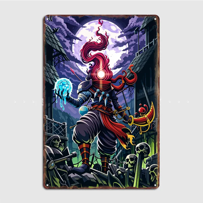 Dead Cells The Beheaded Character Art Metal Poster Sign Customized Posters Bar Club Custom Wall Decor Room Decor Home Decor