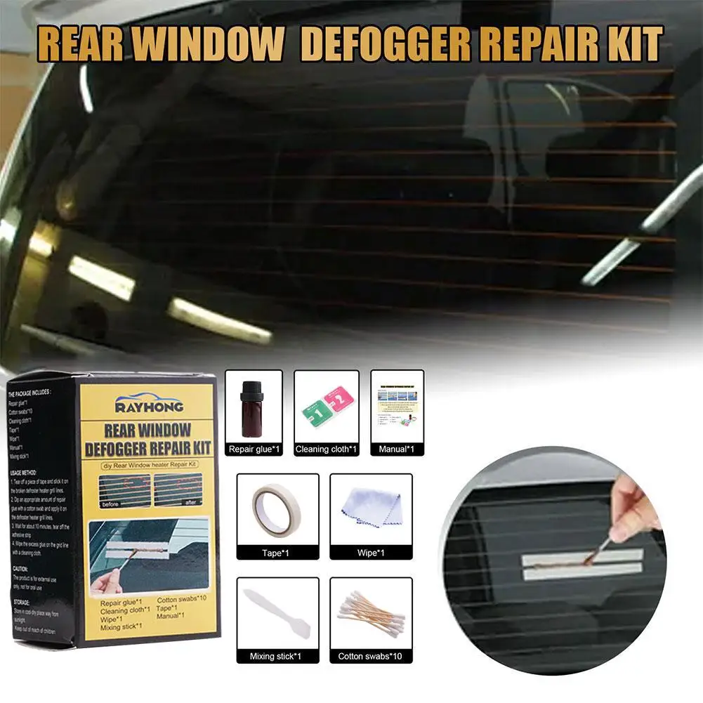 Auto Achterruit Ontlogger Reparatie Kit Diy Snelle Reparatie Accessoires Auto Care Kit Krassen Raster Ontdooier Kachel Gebroken L7b3