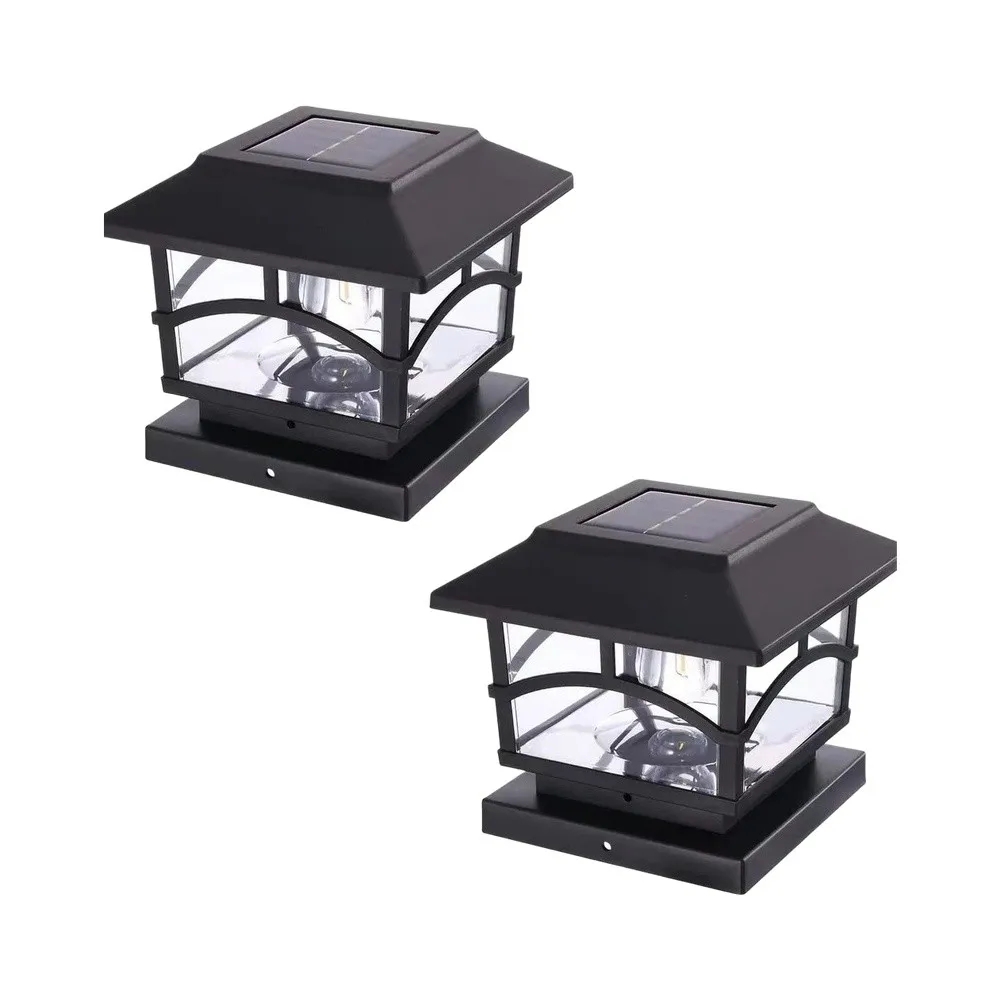 Decorative Solar Powered Bulb Post Lamp Garden Fence Light Solar Post Lamp Easy Install Design Weather Resistant Build