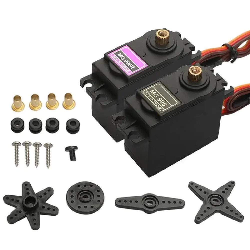 Servomotor de engranaje de Metal para coche teledirigido Futaba JR, helicóptero y barco, 4 piezas, 180 °, 13kg, 15kg, MG995, MG996, MG996R