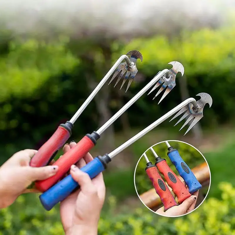 

Weeding Artifact Uprooting Weeding Tool Weeds Puller 4 Teeth Dual Purpose Weeder Hand Remover Agricultural Tool For Garden Farm