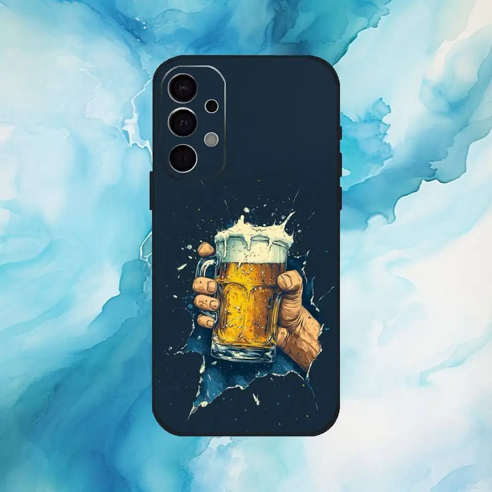 حافظة هاتف Beer Alcohol لهاتف سامسونج جالاكسي A73، A72، A71، A70، A53، A52، A51، غطاء أسود ناعم آخر #6