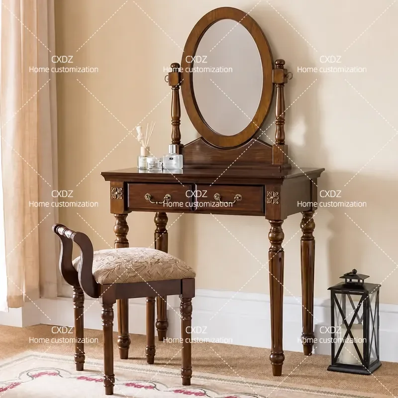 Solid Wood Dresser Modern Simple Makeup Table Small Apartment Mini Princess Bedroom Light Luxury Nordic Style Vanity Desk