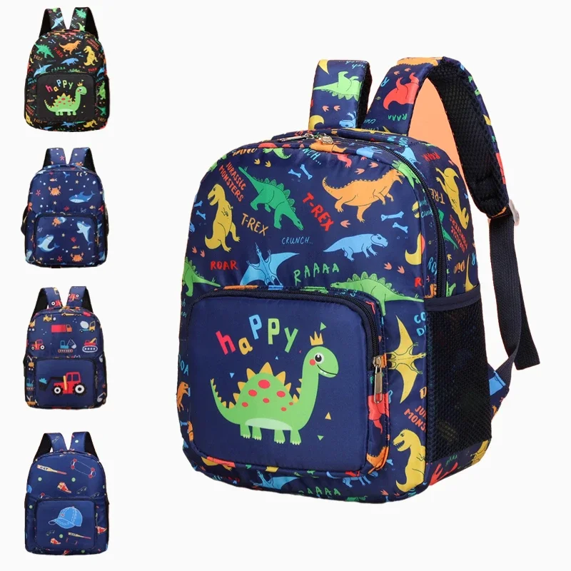 New College Style Kindergarten Student Schoolbag Dinosaur Engineering Car Primary School Children\'s Backpack