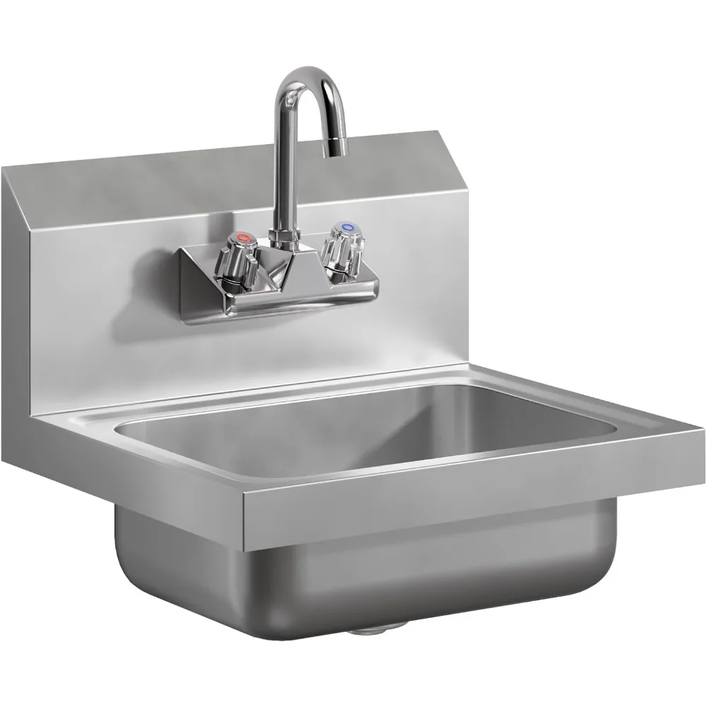 

Wall Mounted Hand Sink with Gooseneck Faucet | 17" x 15"