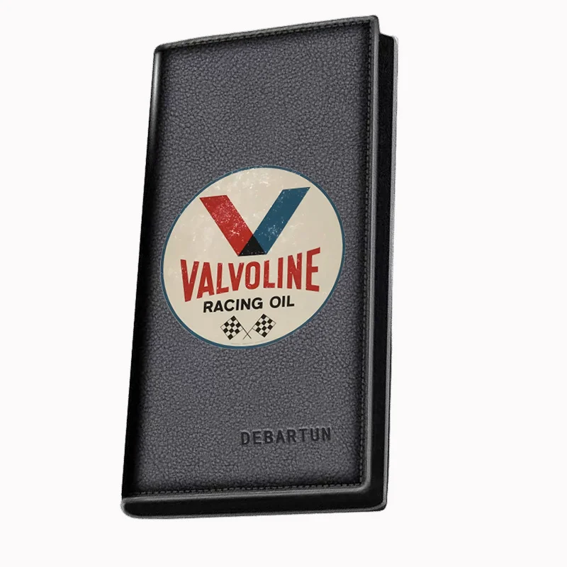 Valvoline racing oil flags emblem Men's Long Wallets Business Stylish Printing Design Casual Use Christmas Valentine's Father's