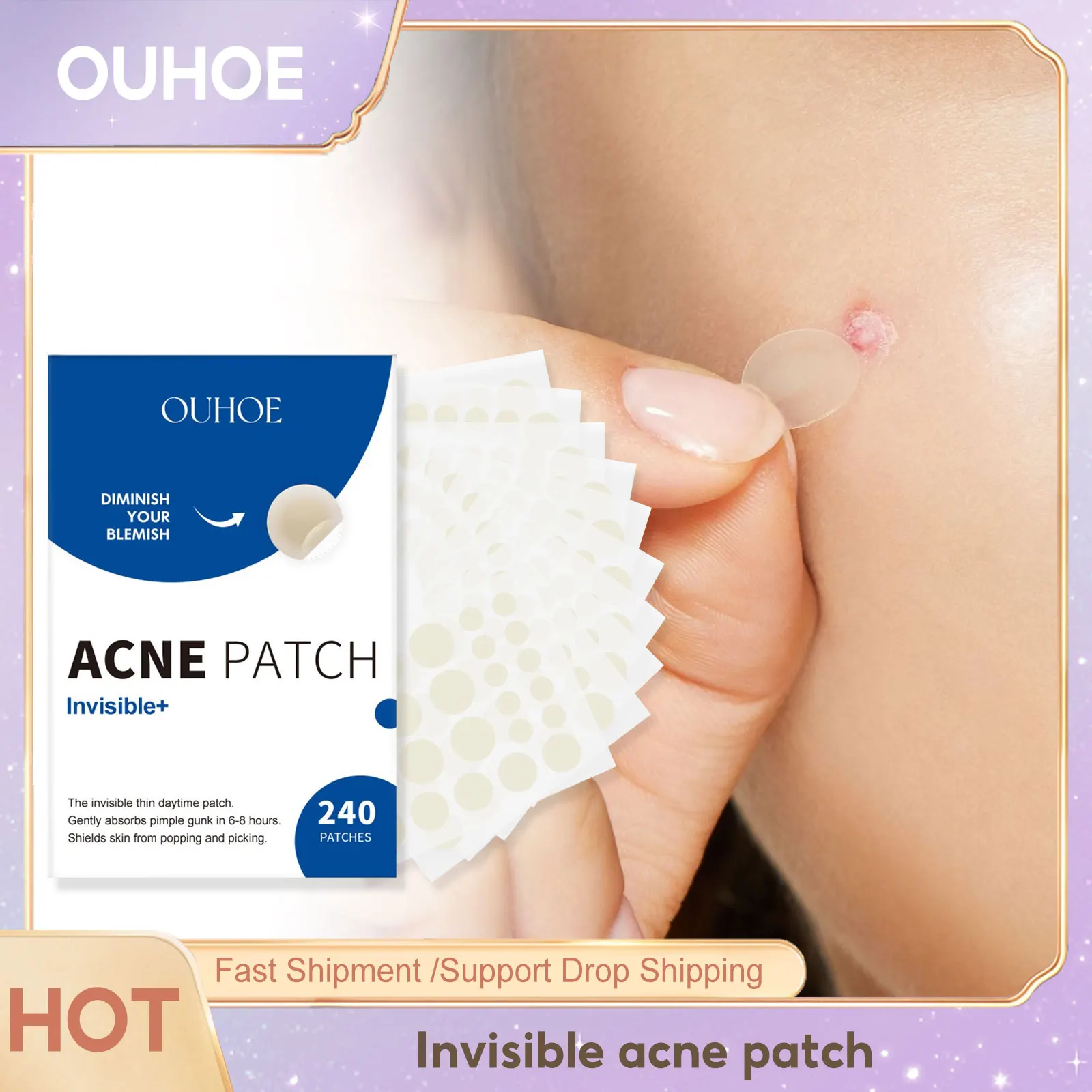 Invisible Acne Patches Removal Pimple Fade Acne Skin Care Stickers Concealer Face Spots Marks Waterproof Beauty Makeup Stickers