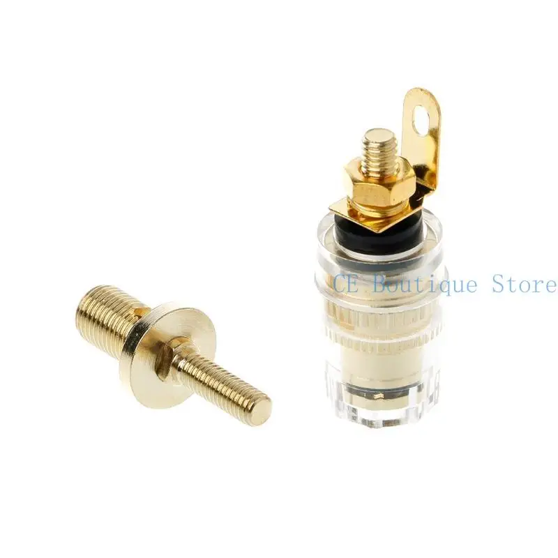 652F 2PCS 4MM BANANA FINE FINE COMP SLAD SOLDER CONNECTOR BRASS