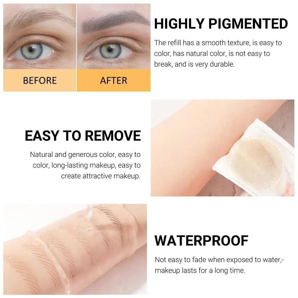 Matita per sopracciglia in legno calda Matite per sopracciglia dure-core impermeabili Eyeliner a prova di sudore per il trucco per principianti