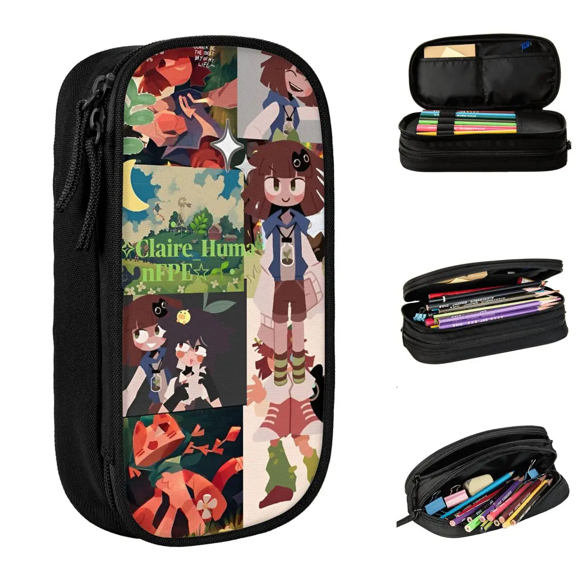 Classic Claire Miss Circle Cartoon Pencil Case Fundamental Paper Education Pencilcases Pen Box Kids Big Capacity Bag Students