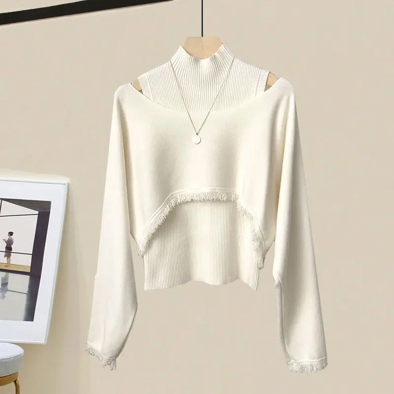 캐주얼 루즈 롱 스커트 투피스 세트 여성 스웨터 의상 가을 신상품 수트 2025