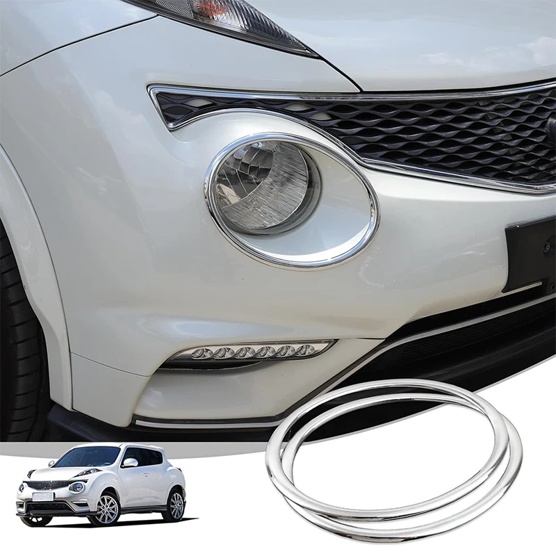 Para 2011-2019 nissan juke infiniti esq amortecedor dianteiro condução luz de nevoeiro molduras cobre anel frente nevoeiro lâmpada decoração acessórios