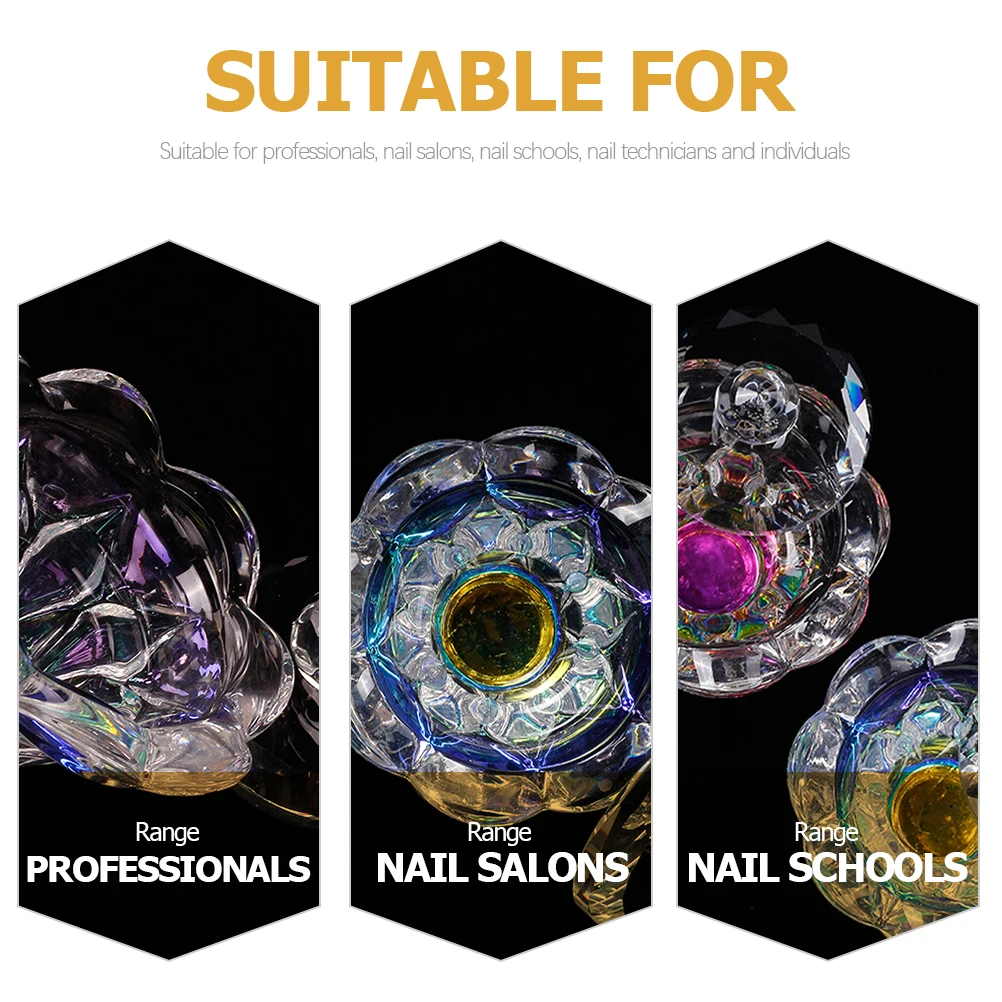 كوب كريستال مانيكير طبق شفاف كوب زجاجي مدمج لخلط مسحوق الأكريليك وأداة تنظيف فن الأظافر السائلة استخدام موثوق #1