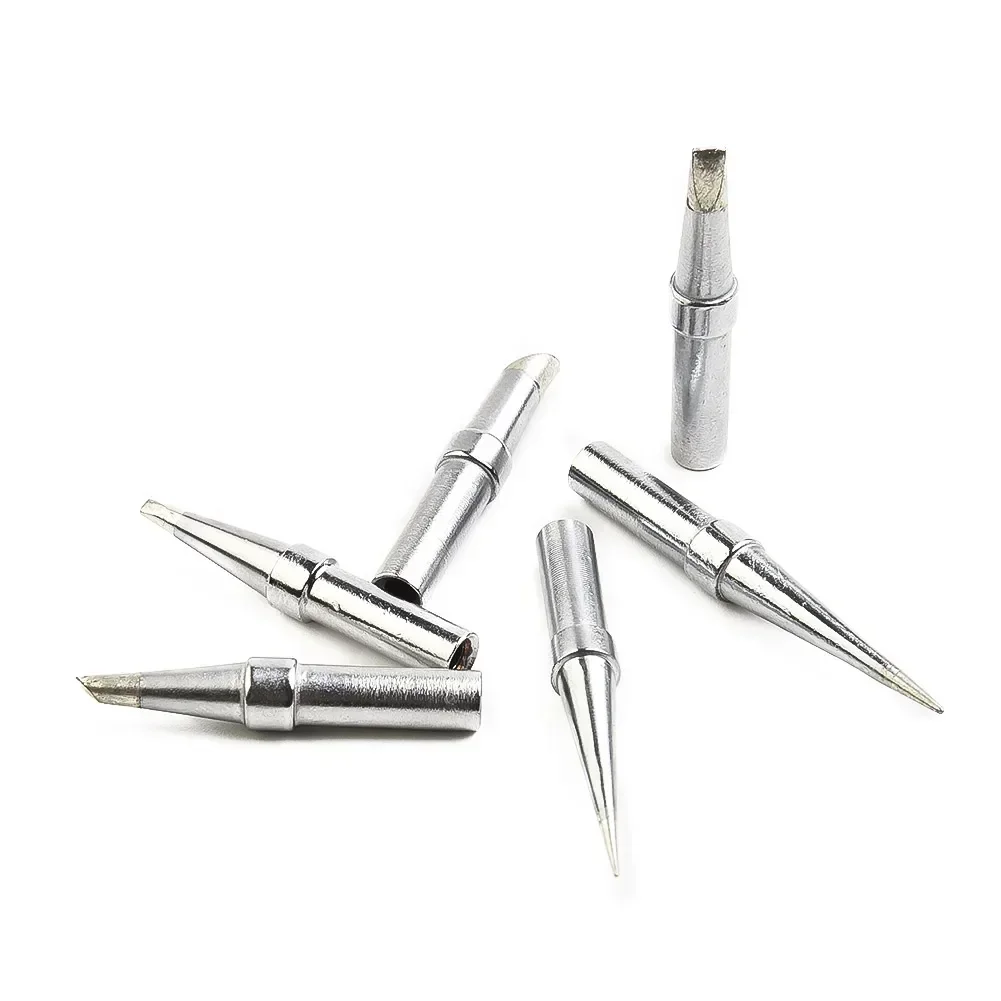 

Accessories Soldering Iron Tips 6pcs For Weller WE1010NA WESD51 WES50/51 Long Conical Metalworking Oxygen-free copper Silver