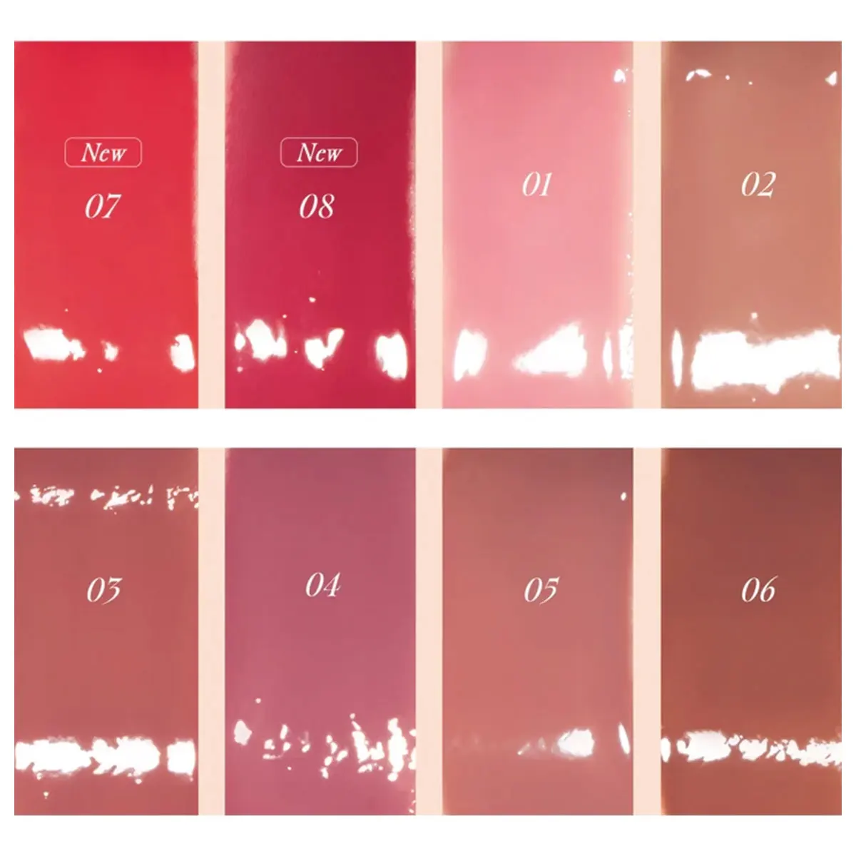 rom&nd Glasting Color Gloss, Tekstura Syropu, Efekt Błyszczącego Lustra 3D, Efekt Powiększania, Edycja Limitowana, Brokat, K-Beauty, Makijaż Koreański