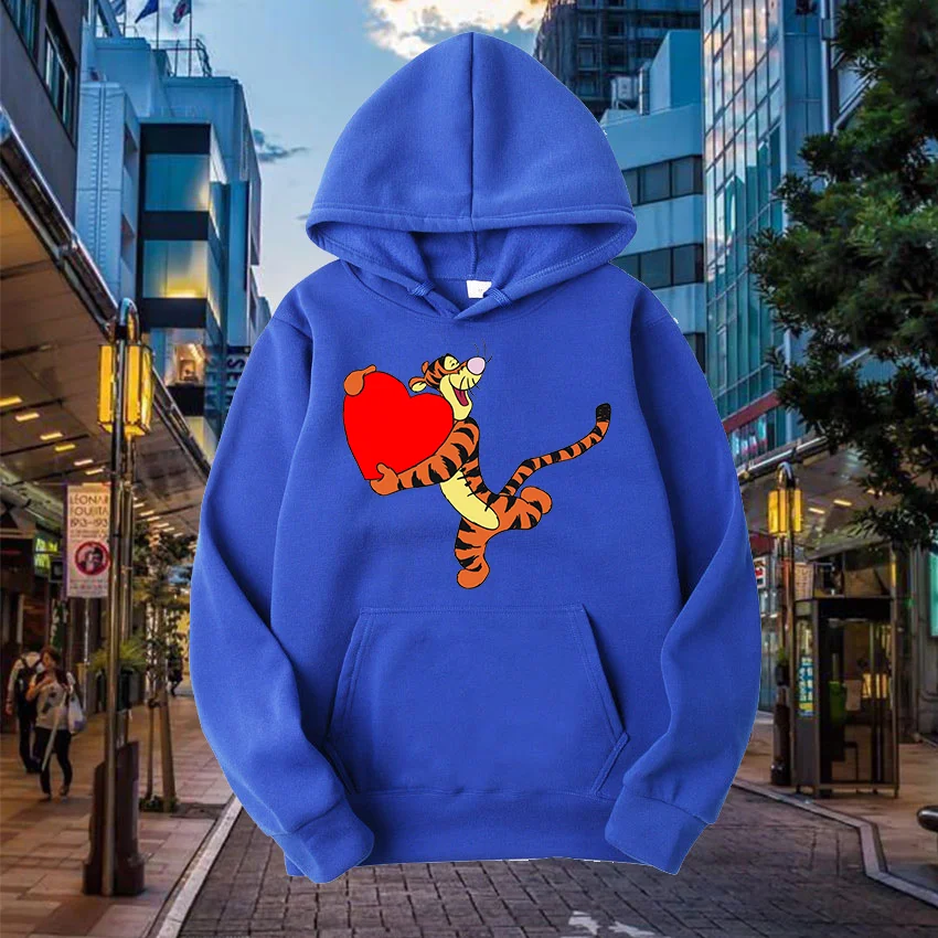 Disney The Pooh Tigger fashion hoodie long-sleeved Hoodie Spring and autumn loose casual sports street lovers the same hoodie