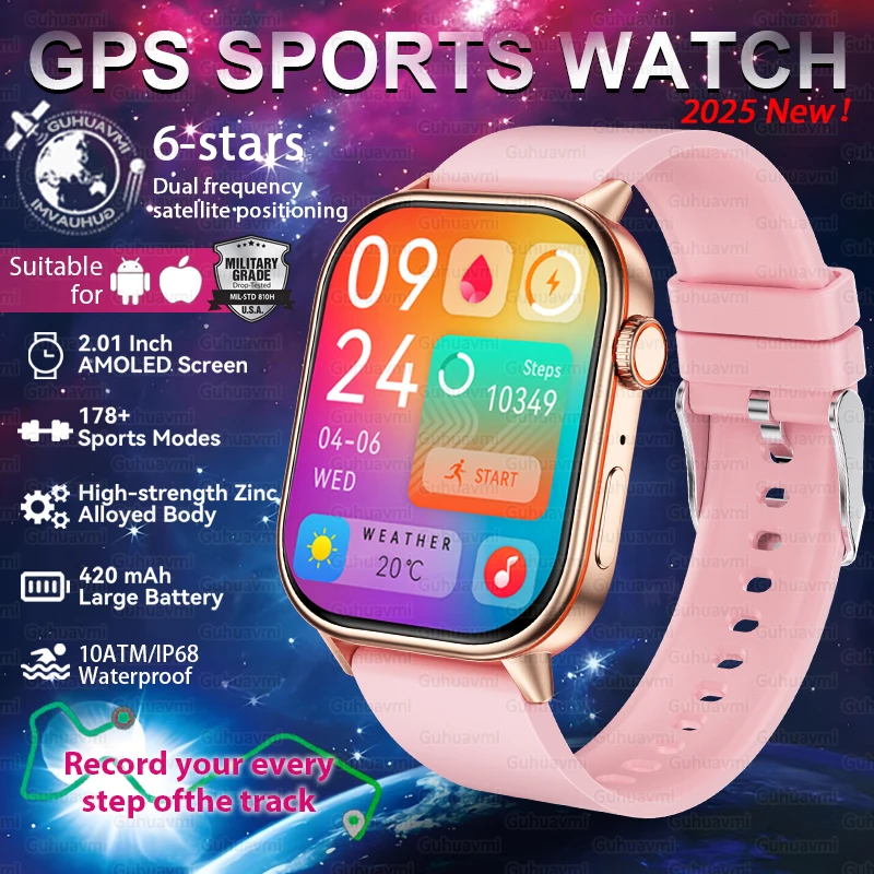 

Women Bluetooth Call Fashion Smart Watch AMOLED Display Built in GPS 178+ Sports Mode IP68 Waterproof Smart Bracelet For Ladies