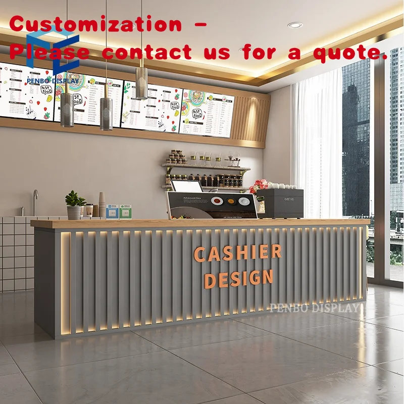 

на заказ. Современный ресторан, украшение для кофейни, простой дизайн стойки магазина, столешница для магазина со светодиодной подсветкой