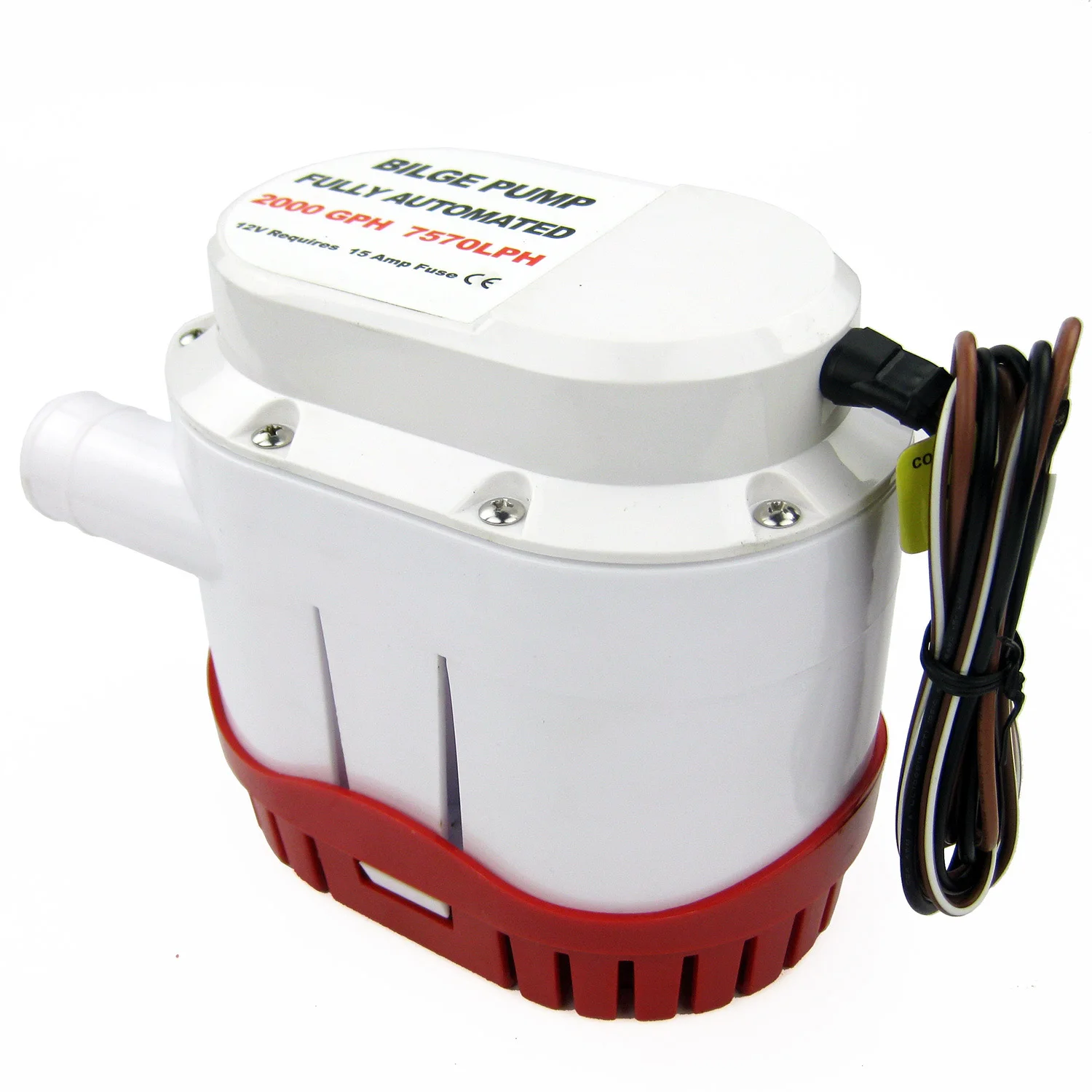 Bilge Pump, 2000GPH 12V Automatic Submersible Boat Bilge Water Pump with Float Switch Marine Electric Bilge Pump for Boats