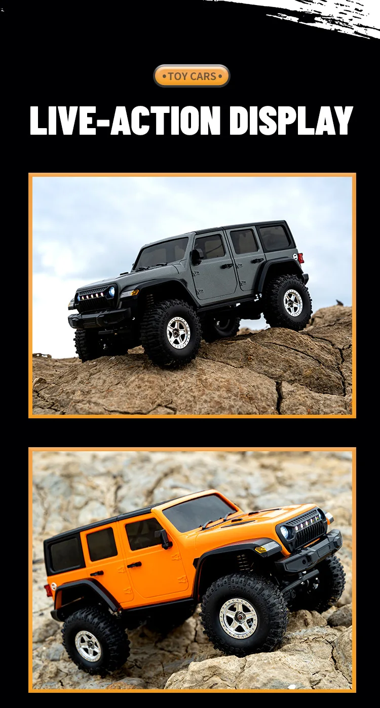 JJRC 1:18 Simulation Wrangler Climbing Vehicle C8801 Pro 2.4G Adjustable Speed 4WD Off Road Model Vehicle Toy For Kids Motor 370
