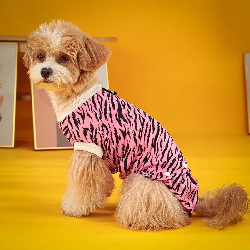 

Dog Surgical Recovery Suit After Surgery Soft Breathable Dog Bodysuit Male Female Dog Anti Licking Wounds Onesie Pink Leopard