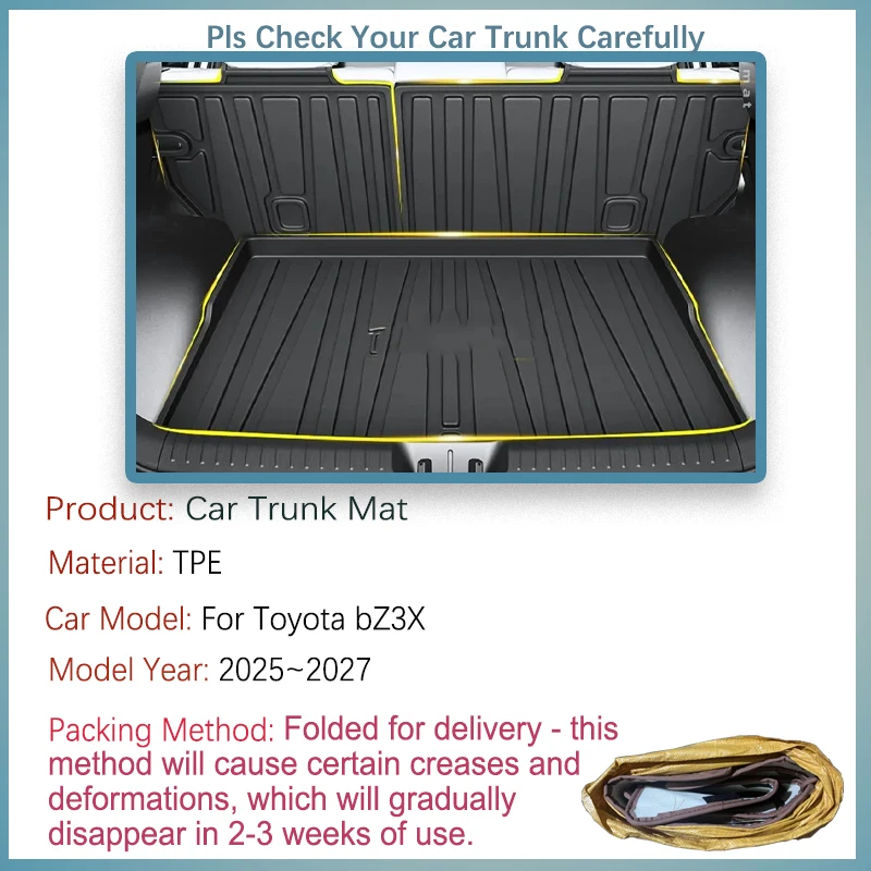 الحصير سيارة لتويوتا bZ3X EG10 AY502 2025 ~ 2027 مقاوم للماء السجاد تخزين منصات البضائع بطانة عودة مقعد يغطي اكسسوارات السيارات