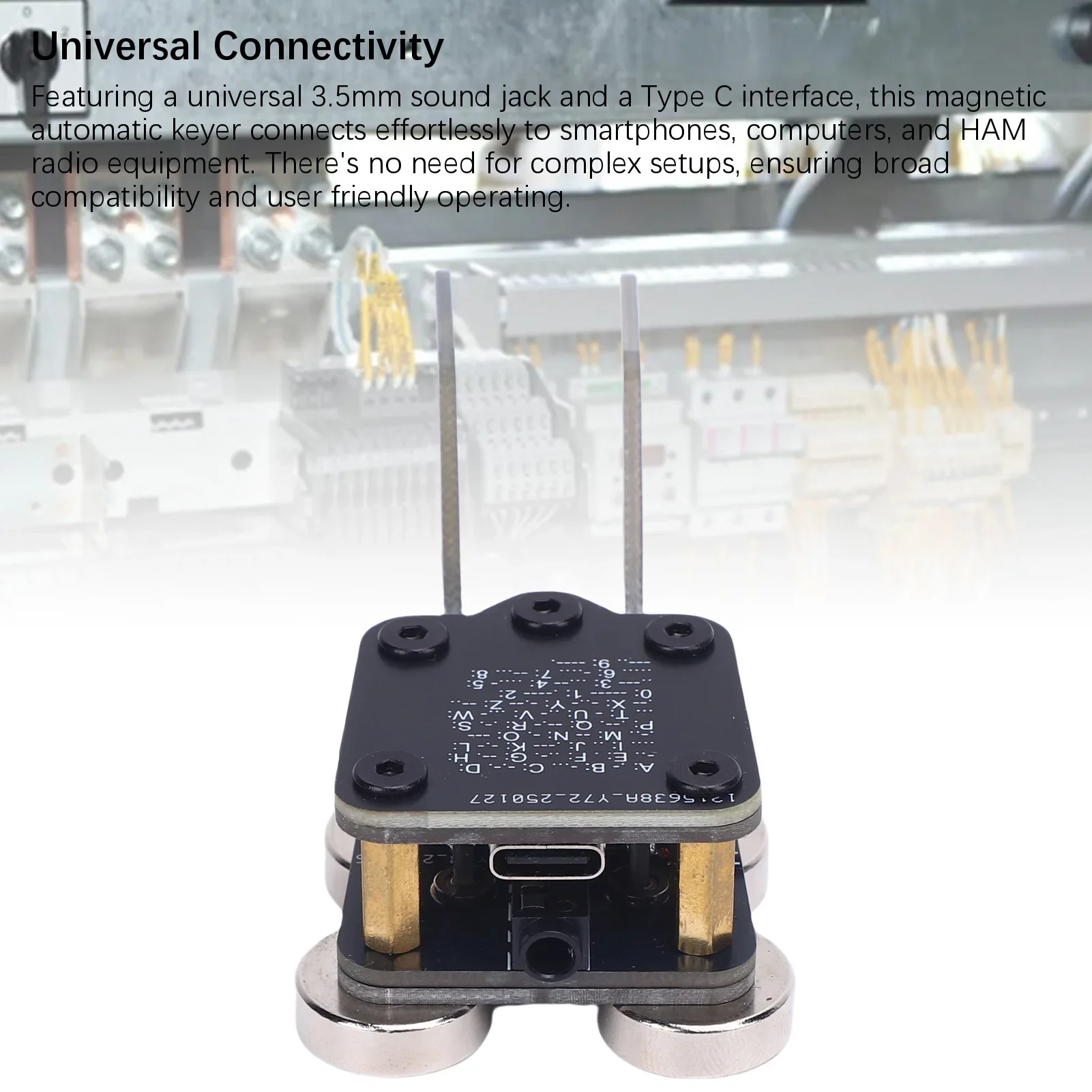 CW Keyer Automatic Trainer PCB 4 Nd Magnet Bases 3.5mm and Type-C Interface 2 Channel Double Paddle Automatic Morse Code Key
