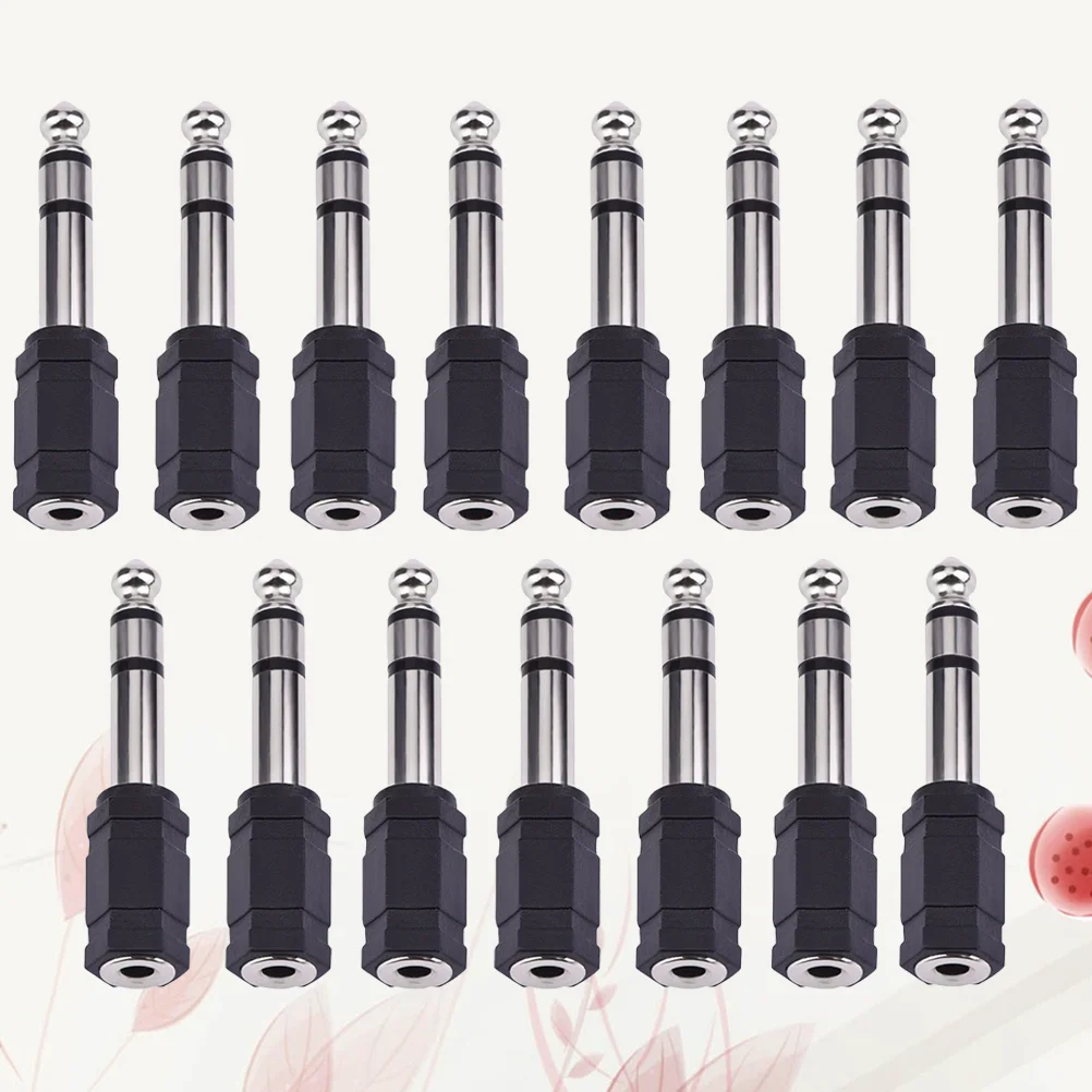 

15 Pcs 65mm To 35mm Microphone Connector Jack Audio Adapter Plug Earphone Converter