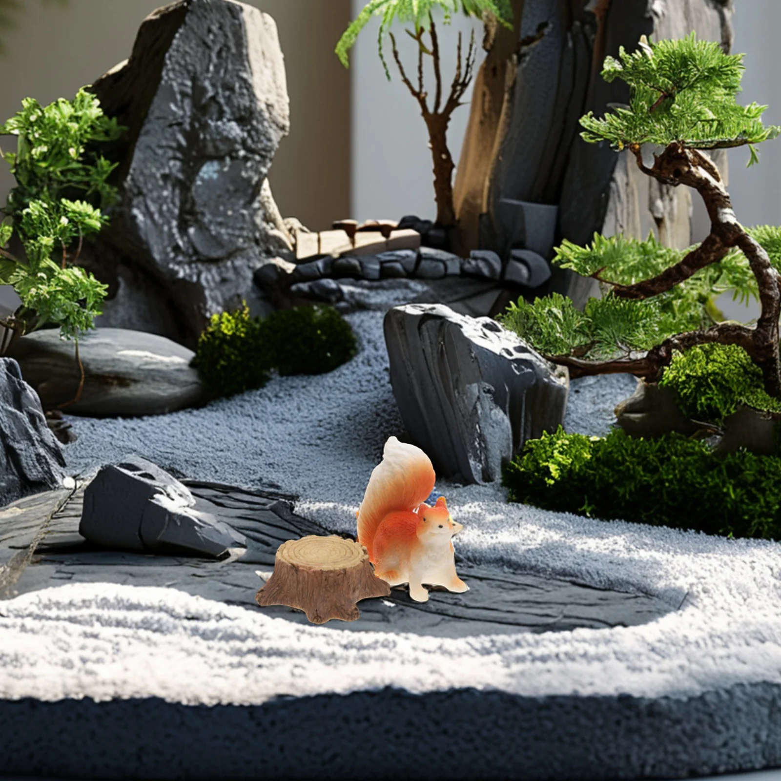 

4Pcs Micro Landscape Decor Resin Squirrel Mini Animals for Crafts Realistic Garden Ornament Home Desk Bookshelf Decoration