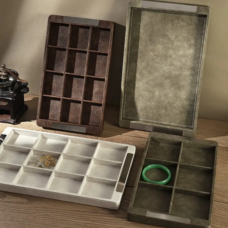 Leather Jewelry Pallet Luxury Minimalist Storage Tray Necklace Bracelet Earrings Showcase Pallets Jeweler Counter Display Trays