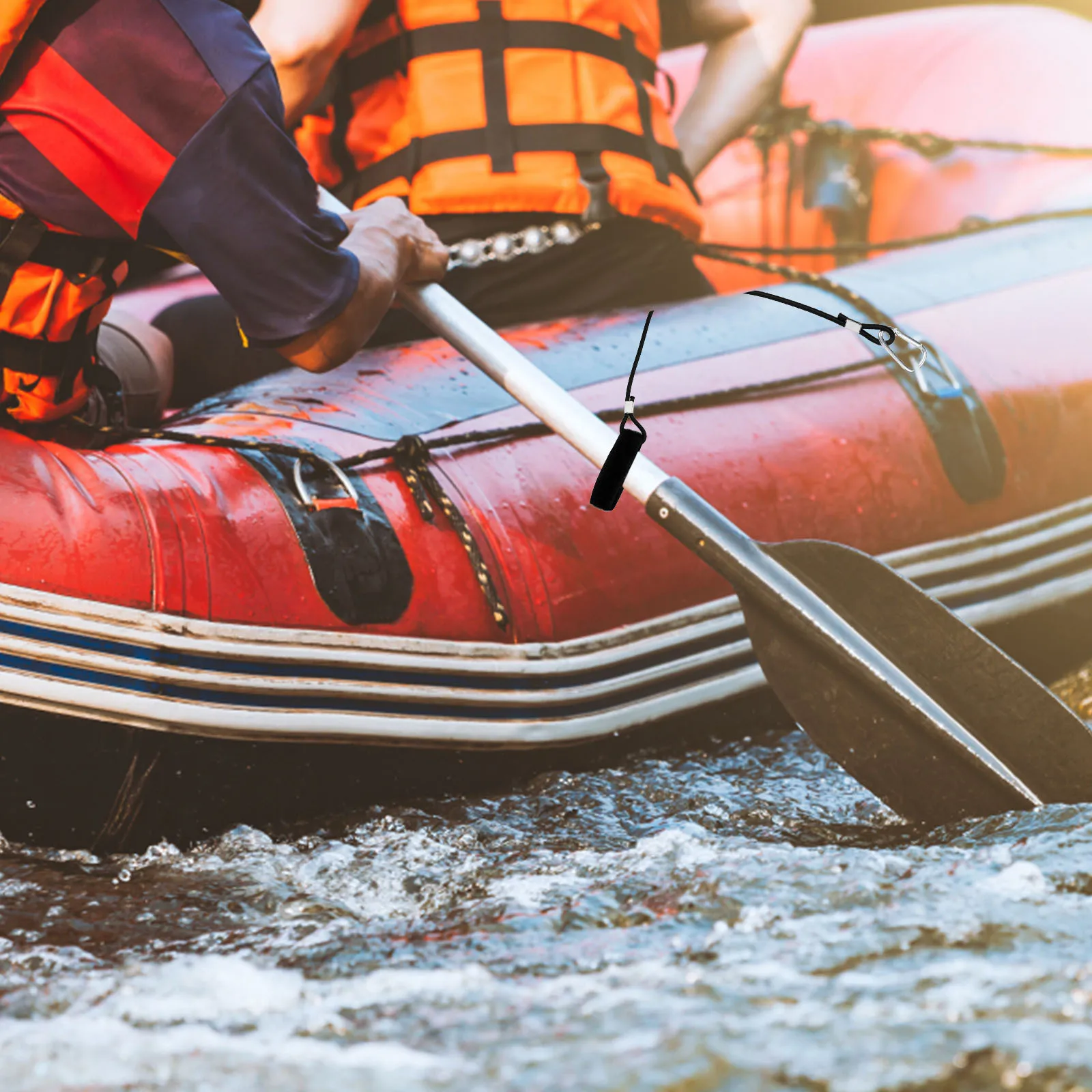 

2Pcs Outdoor Kayak Paddle Leash Stretchable Elastic Rope with Carabiner for Paddle Anti-Lost Rope Kayaking Canoe Strap Bundling