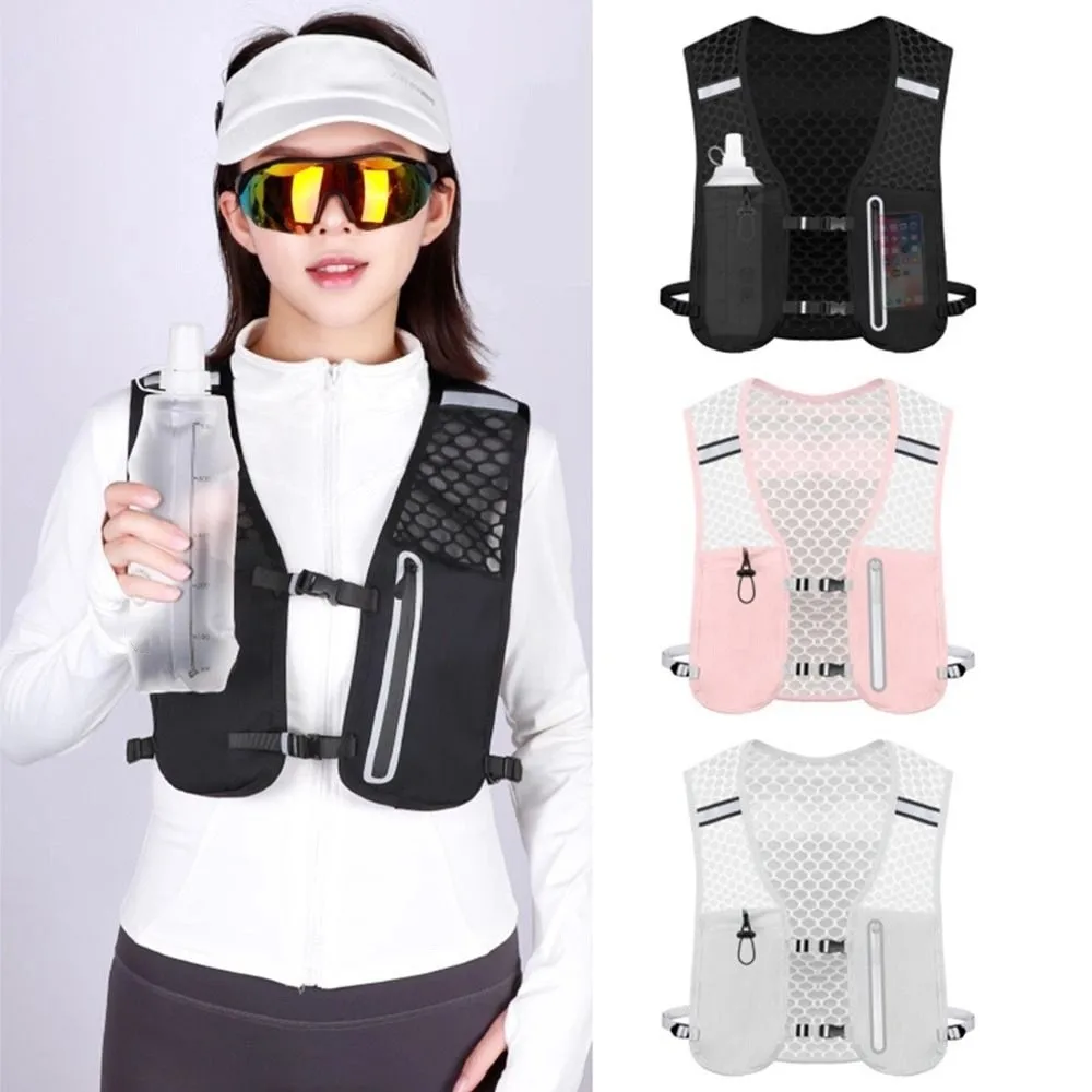 

Reflective Reflective Running Vest Pack 2L Waterproof Running Hydration Vest Bag Breathable Adjustable Cycling Vest Backpack