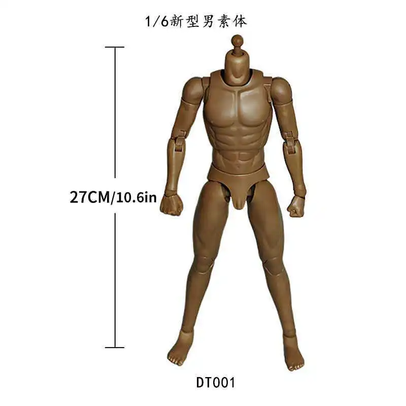 In-Stock 1/6 Action Figure Male Body Dt001 Dt002 Dt003 Ultra-Poseable 12-Inch Model Figure