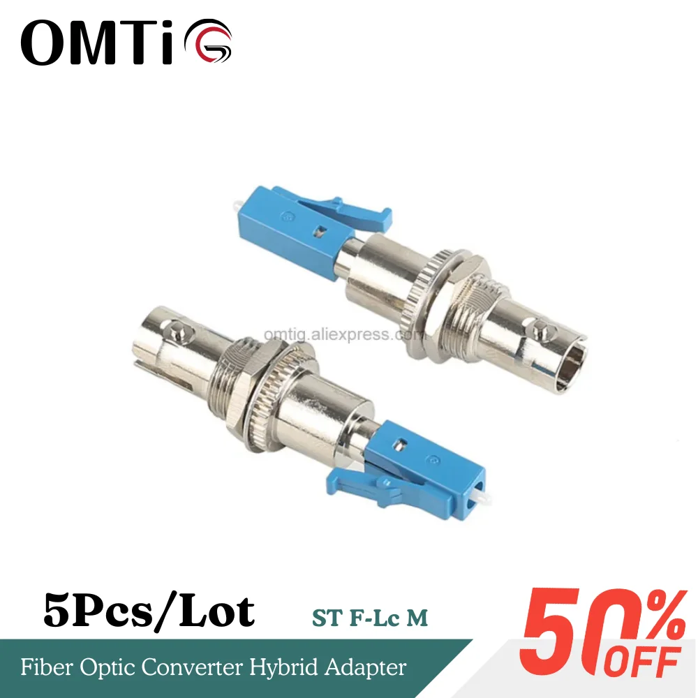 5PCS Fiber Optic Adapter ST Female -LC Male Grade Fiber Optic Converter UPC Hybrid Adapter Single Mode LC-ST