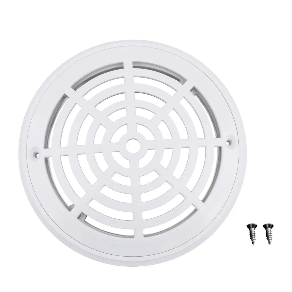 White Main Drain Suction Cover Plate for In-Ground Swimming Pools