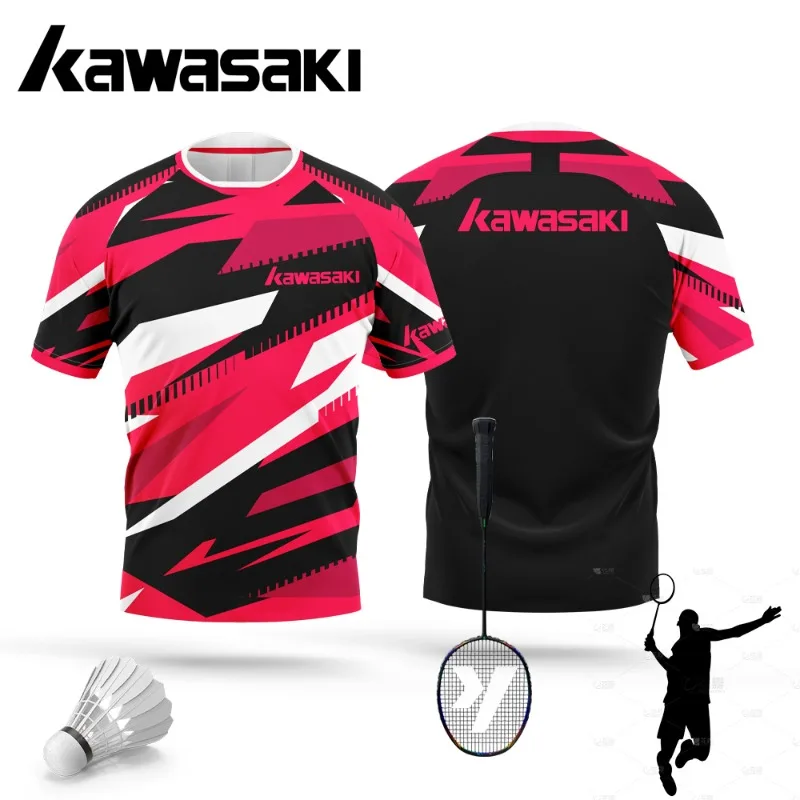 

Kawasaki Badminton Men's and Women's Clothing, Quick Drying, Short Sleeve T-shirt, Outdoor Sports, Comfortable Top, Summer, New,