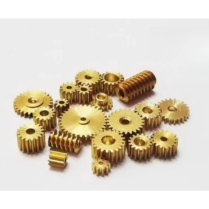 0.5 Modulus, Brass Gear Worm 8 9 10 12 14 15 16 20 24 Teeth, Cylindrical Spur Gear