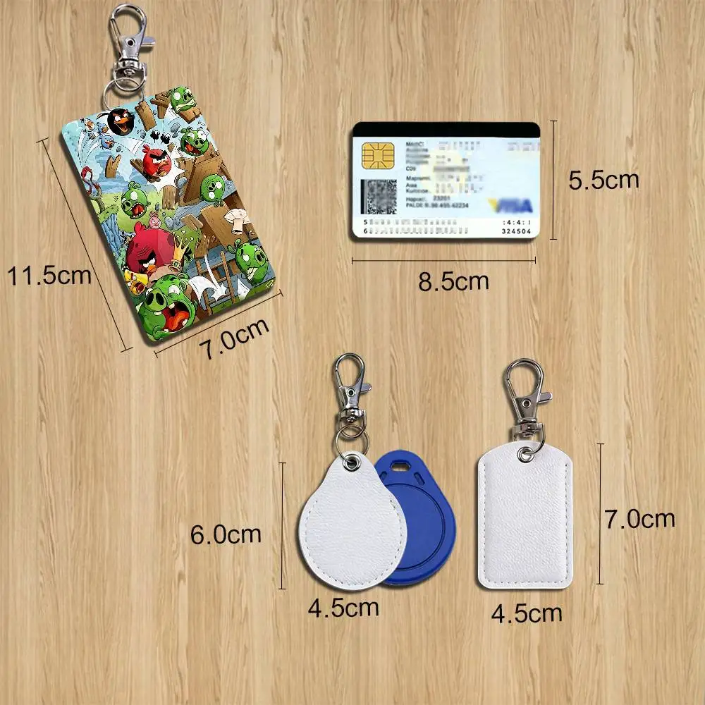 Terenc Red Leonard Angry Birds Holder For Bank Business Work Card Holder Student Card Case Bus Card Keychain