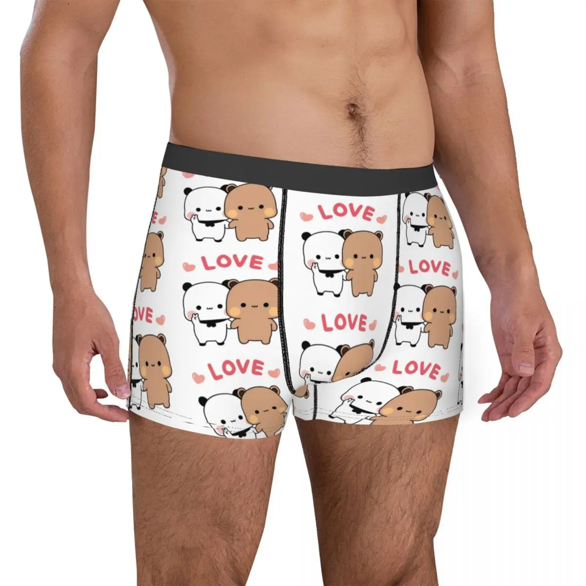 Printed Boxer Bubu Dudu Love Story Shorts Panties Briefs Men\'s Underwear Panda Bear Soft Underpants for Homme