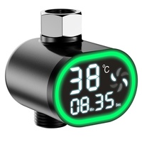 Water Thermometer 5.8*2*6.8cm With LED Display Shows Temperature For Showers,bathtubs, Faucets With Water Flow Power Generation