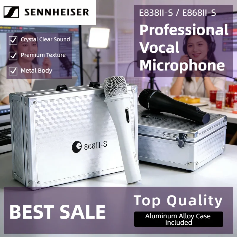 

Профессиональный динамический микрофон Sennheiser E838II-S/E868II-S, проводной, ручной, для вокала, вечеринок, живых выступлений и студийной работы