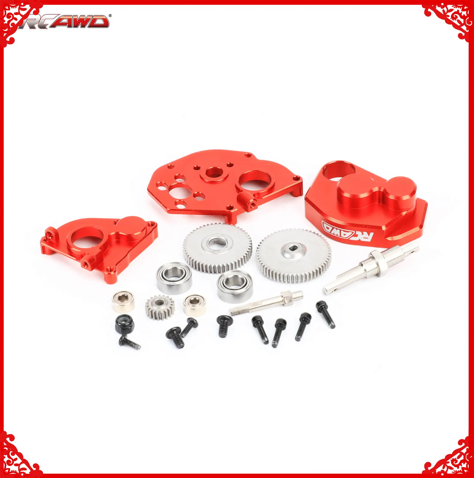 RCAWD Full Alloy medium reduction gearbox for Axial 1/24 SCX24 crawlers 030  050 motor upgrades parts
