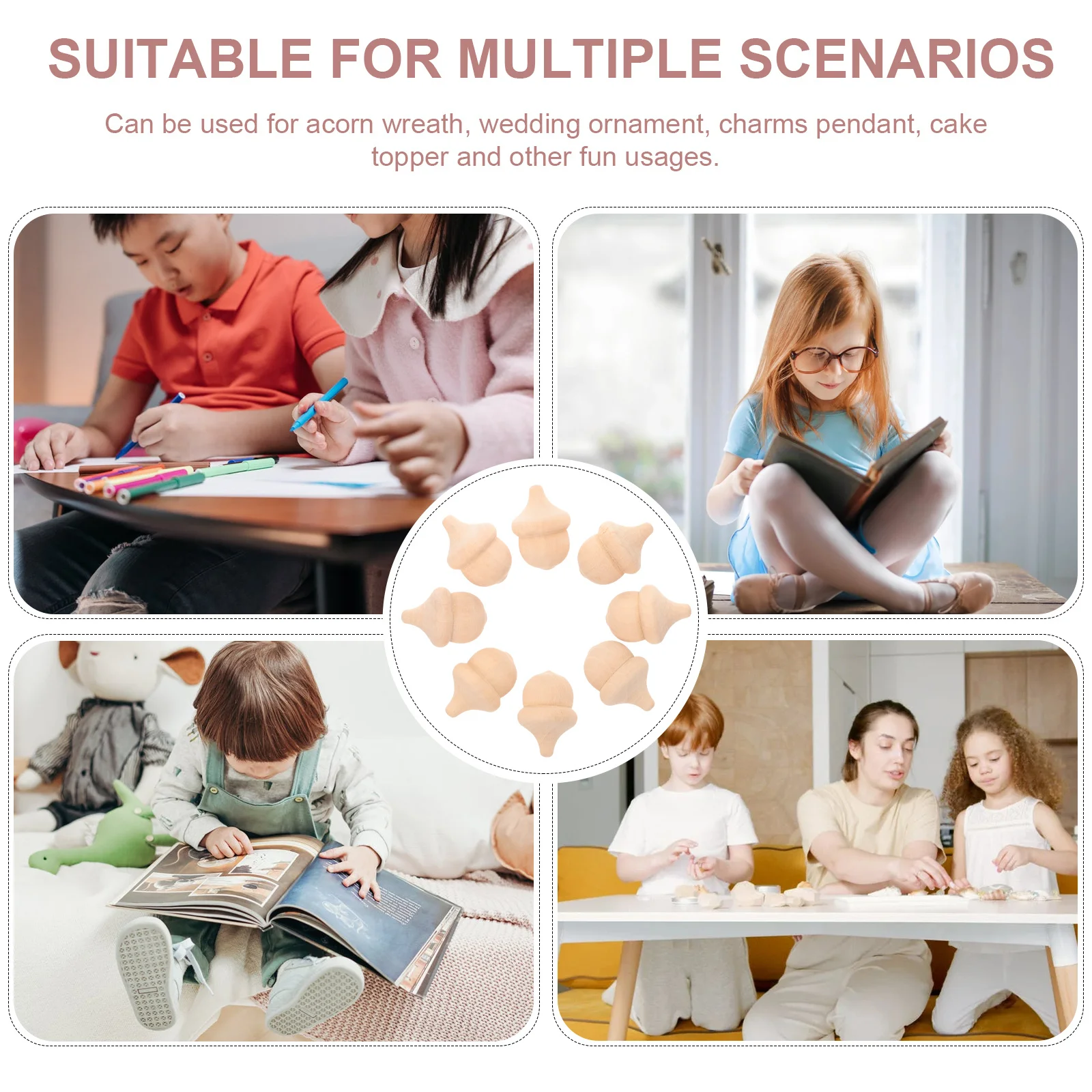 20 قطعة من قطع خشب البلوط الخشبية غير المكتملة للرسم اليدوي لعبة العد التعليمية نشاط الحرفية مشروع المنزل