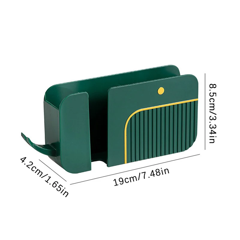 2 In 1 Wall-mounted Mobile Phone Remote Control Storage Box Multifunctional Punch-free Storage Rack Wall Debris Storage Holders