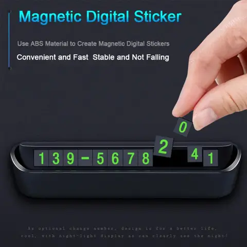 Hagibis Car Temporary Parking Phone Number Plate Parking License Aluminum Creative Parking Telephone Number Card Accessories 10 best sales car number - №4