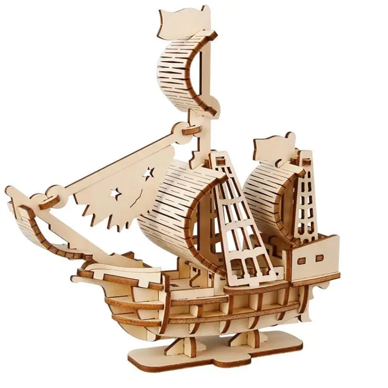 Wooden 3D Gotheborg Sailing Ship Puzzle DIY Handmade Craft With Educational Value For Kids Home Decor Gift