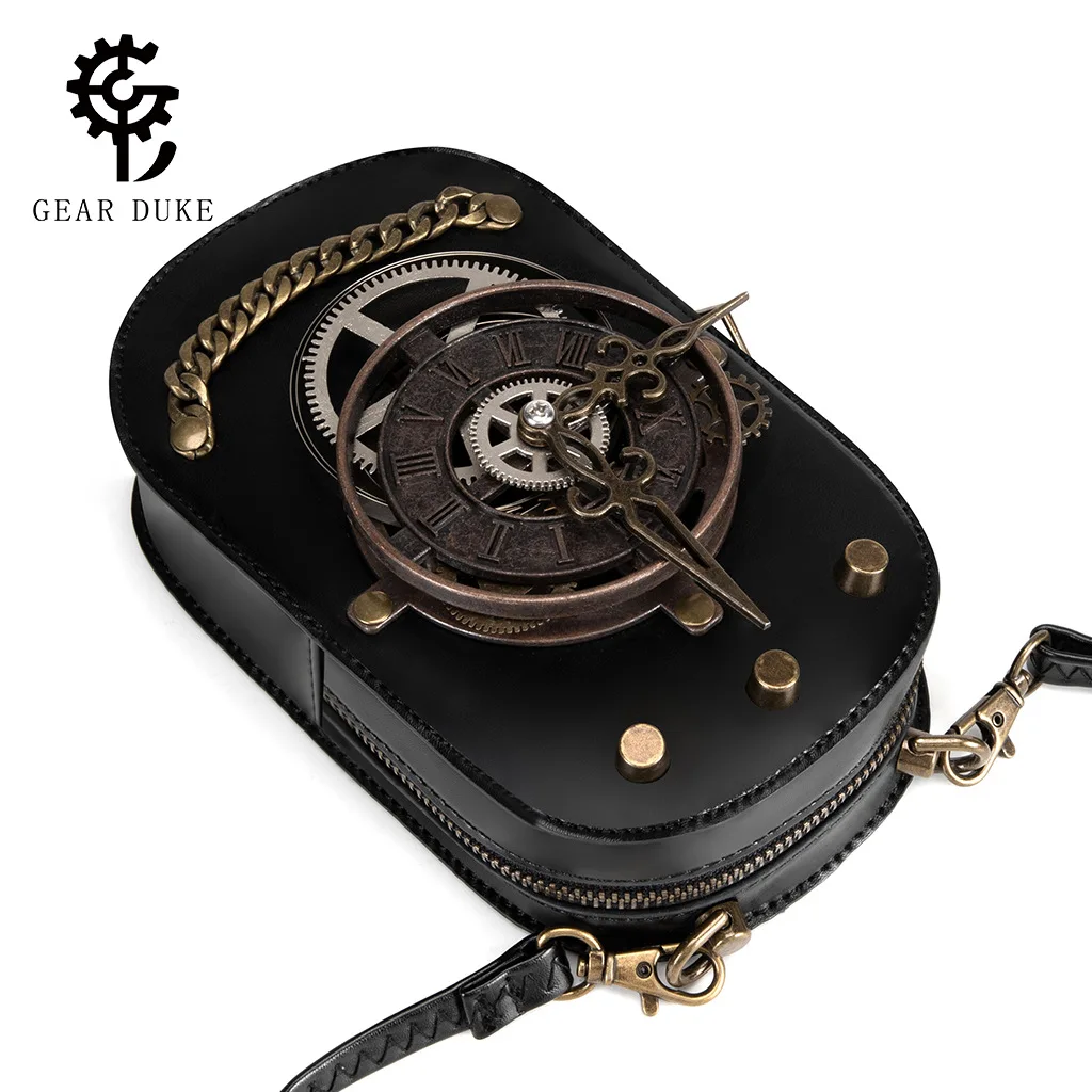

Steampunk Gear Women's and Men's Shoulder Bag Retro Style Design Mobile Phone Metal Decoration Bag